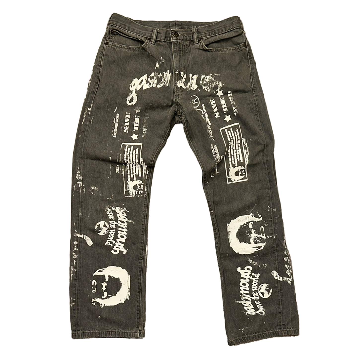 All Over Print Grey Jeans